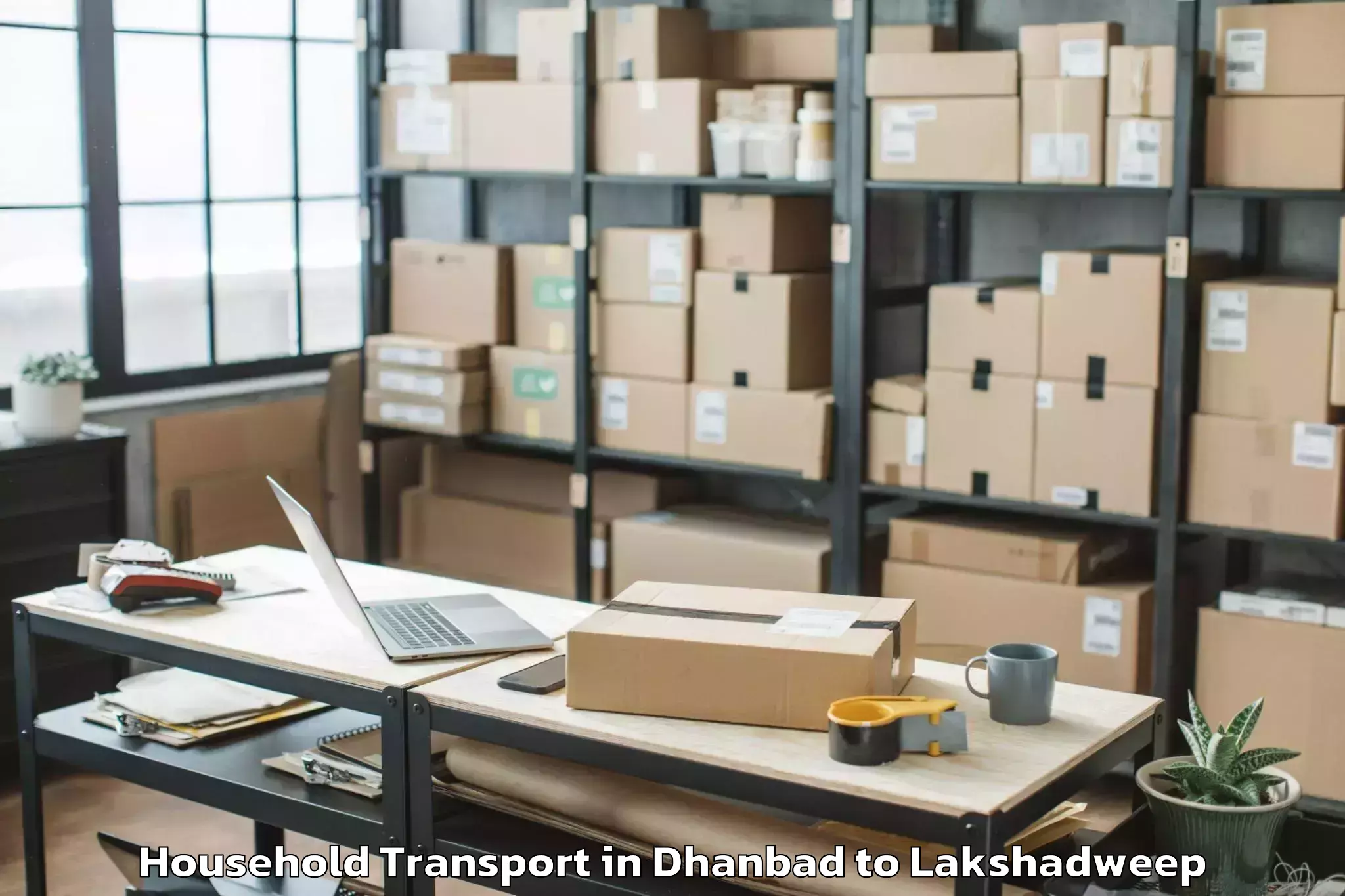 Book Dhanbad to Agatti Household Transport Online